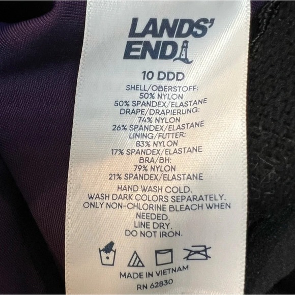 Lands’ End BlackBerry SlenderSuit Carmela Tummy Control Swimsuit. Size 10 DDD. - Picture 3 of 13